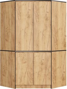 Szafa narożna AKORD S100 Dąb Craft 100 cm 4 drzwi fronty kolor Dąb Craft mat 6 półek 100x50x180 cm