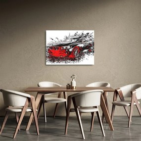Obraz na szkle - Malowany samochód w akcji (70x50 cm)