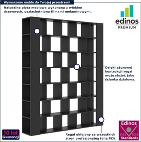 Czarny duży regał biblioteczka do salonu G5-L86