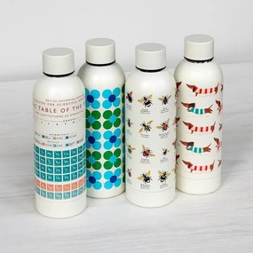 Kremowa podróżna butelka ze stali nierdzewnej 500 ml Periodic Table – Rex London