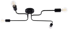 Czarna industrialna lampa sufitowa 4-ramienna - A626-Gray