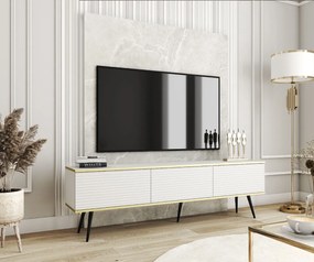 Szafka RTV KARL 3D 175cm wisząca/stojąca biały mat  PIASKI Meble