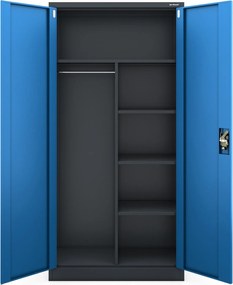 Socjalna szafa ubraniowa Dawid 90x45x185 cm, antracyt/niebieski