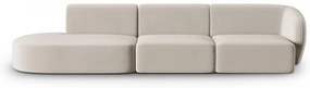 Beżowa aksamitna sofa prawostronna 311 cm Paolo – Milo Casa