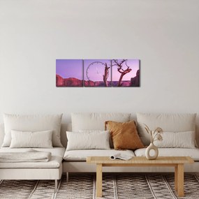 Obraz drzewa w pobliżu czerwonych skał (z zegarem) (90x30 cm)
