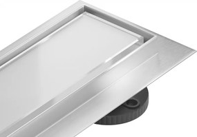 Mexen Flat 360° MGW odpływ liniowy obrotowy 100 cm, białe szkło - 1027100-40