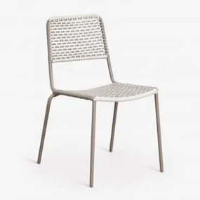 Zestaw 2 Sztaplowanych Krzeseł Jadalnianych Z Stali I Syntetycznego Rattanu Veyra Moka Brown - Sklum