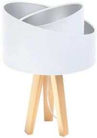 Lampa stołowa GEMSTONE biała/srebrna/sosna BPS KONCEPT