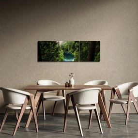 Obraz - Przestrzeń między drzewami (z zegarem) (90x30 cm)