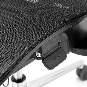 Fotel biurowy siatkowy Ergomix z zagłówkiem, zgodny z normą BHP