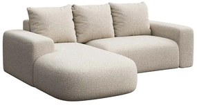 Beżowy narożnik z materiału bouclé (lewostronny/z szezlongiem) Monce – Rodier