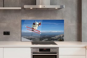 Panel nad Blat Kuchenny Narciarz w Wysokich Górach