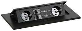 Stół PRIMO INFINITY 2000 x 900 x 750, czereśnia + 2x port blatowy TYP III, czarny