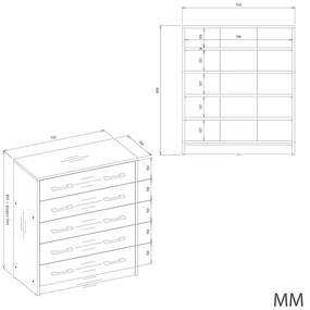 Szafka na buty antracyt + dąb artisan K7-D83