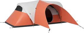 Outsunny Namiot kempingowy dla 5-6 os., Namiot rodzinny, wodoodporny, z przedpokojem, 550L x 300B x 198Wcm, Pomarańczowy