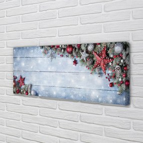 Obraz drukowany na płótnie Bombki, Szyszki i Deski