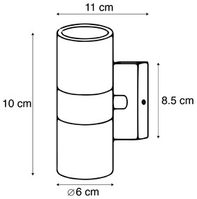 Zewnetrzna Inteligentny Kinkiet / Lampa scienna zewnętrzny czarny IP44 w tym 2 WiFi GU10 - Duo Nowoczesny Oswietlenie zewnetrzne