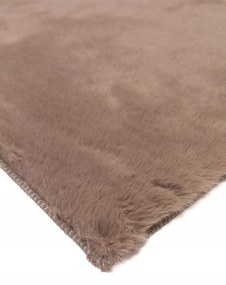 Dywan Futrzany Brązowy 60x90 cm Włochaty Miękki Dekoracyjny Antypoślizgowy