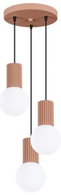 Lampa wisząca HALO 3P mocca ryflowana SOLLUX  LIGHTING