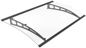 Daszek nad drzwi aluminiowy 150 x 90 cm zaokrąglony - czarny - NEONA