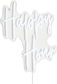 Neonowa lampa ścienna biała z LED - Happy Hour