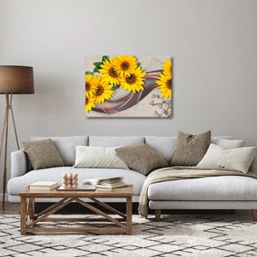 Obraz - Świecące kwiaty słonecznika (70x50 cm)