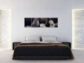 Obraz - Statek płynący przez wzburzone fale (170x50 cm)