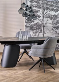 Stół do jadalni rozkładany spiek czarny marmur, 180-260/90/76 cm FORUM