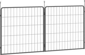 PawHut Zestaw 2 paneli rozszerzających dla kojca dla szczeniąt, Panele ogrodzeniowe, Plac zabaw dla zwierząt, Kojec dla psów ze stali, Czarny