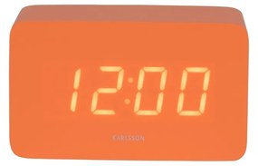 Karlsson 5983OR designerski zegar LED z budzikiem,pomarańczowy, 10 cm