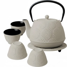 Dzbanek żeliwny z czarkami i podstawką KOGA, 1200 ml