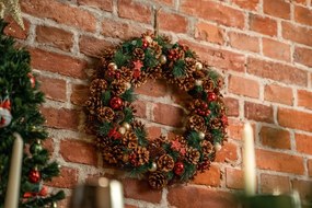 Wieniec świąteczny z szyszkami, Ø 50 cm