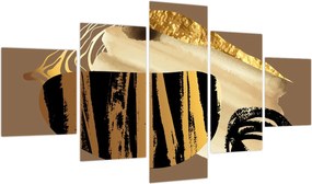 Obraz - Abstrakcja złotobrązowy N⁰2 (125x70 cm)
