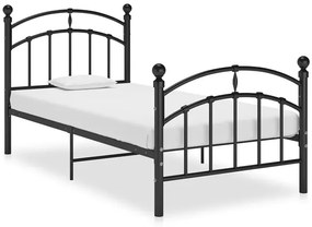 Czarne Metalowe Łóżko Pojedyncze 100X200 Cm A4-F04
