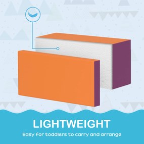 HOMCOM Klocki Piankowe dla Dzieci, rozwijają kreatywność, Skóra Syntetyczna, 40x40x20 cm, Wielobarwny, 1-3 Lata