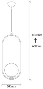 Czarno-biała lampa wisząca ze szklanym kloszem Mudoni – Opviq lights