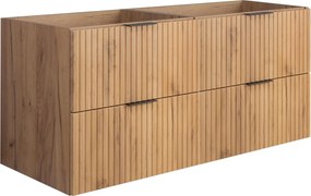 Podwójna ryflowana szafka łazienkowa 120 cm dąb craft złoty N9-E04