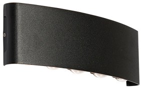 Lampa ścienna zewnętrzna czarna w tym LED 10-świateł IP54 - Silly