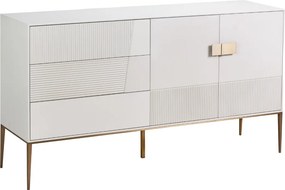 Komoda glamour z szufladami Stilig ST102A w kolorze złamanej bieli
