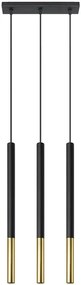 Czarno złota lampa wisząca nad stół 3X EX720 N8-R15