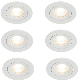 Zestaw 6 okrągłych podtynkowych reflektorów LED biały GU10 50 mm IP44 - Xena Nowoczesny Oswietlenie wewnetrzne