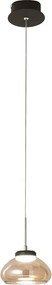 Arabella - pojedyncza lampa wisząca Fabas Luce - 8W LED - lampa sufitowa o średnicy 14 cm, bursztynowa
