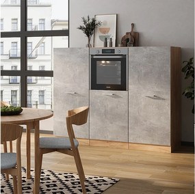 Blok kuchenny beton/złoty dąb 180x46x81.6 r-line