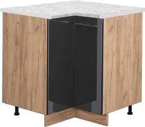 Szafka narożna antracyt wysoki połysk 80.5x60x82 fame-line