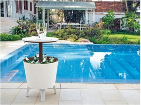 Plastikowy okrągły stolik ogrodowy z pojemnikiem na lód ø 49,5 cm Cool – Keter