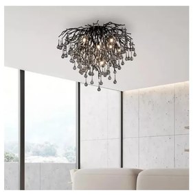 Paul Neuhaus 8091-18 - Przysufitowy żyrandol ICICLE 9xG9/40W/230V Ø 50 cm czarny