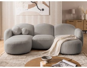 Szary narożnik z materiału bouclé (w kształcie litery U) Orbit – Ropez