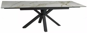 Stół rozkładany COLUMBUS CERAMIC 160(240)x90 biały/czarny mat SIGNAL