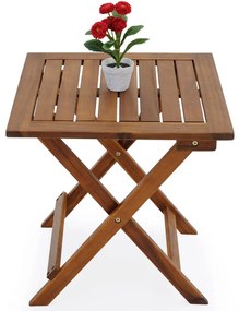 Casaria Stolik VITEK z drewna akacjowego, 46x46x46cm, brązowa