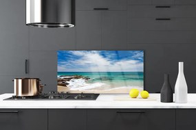 Szkło Ozdobne do Kuchni Piaszczyste Wybrzeże Morza